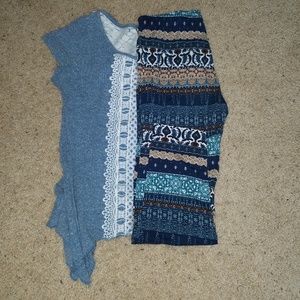 Blue shirt/pants set